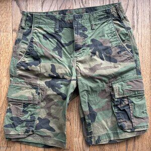 GAP - Mens - Cargo Shorts - Green Camo - Size 28